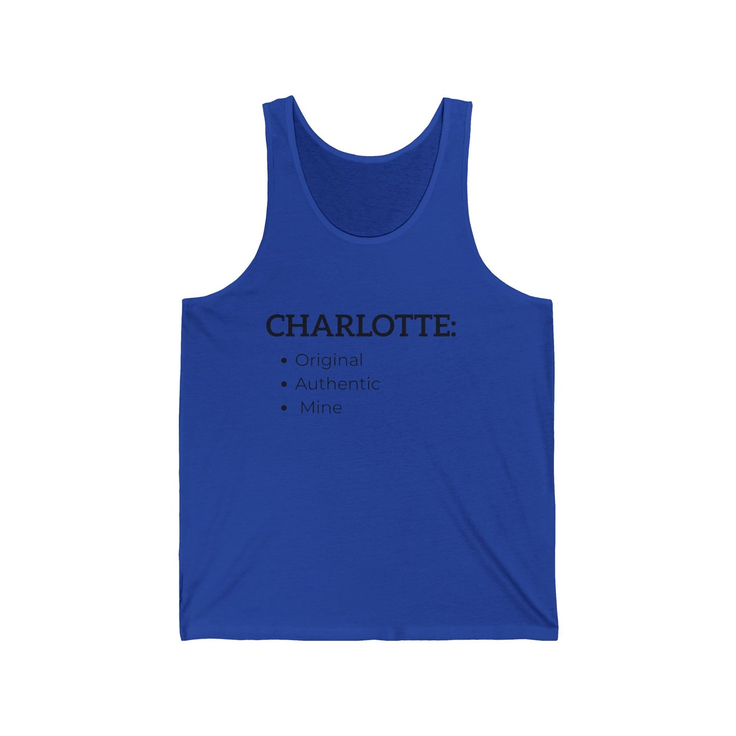 Charlotte Original Mine Men/Unisex Tank Top | Minimal  Lightweight Feel | True North