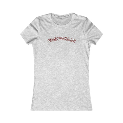 Wisconsin Women's Tee — Retro Arched State Graphic MADISON