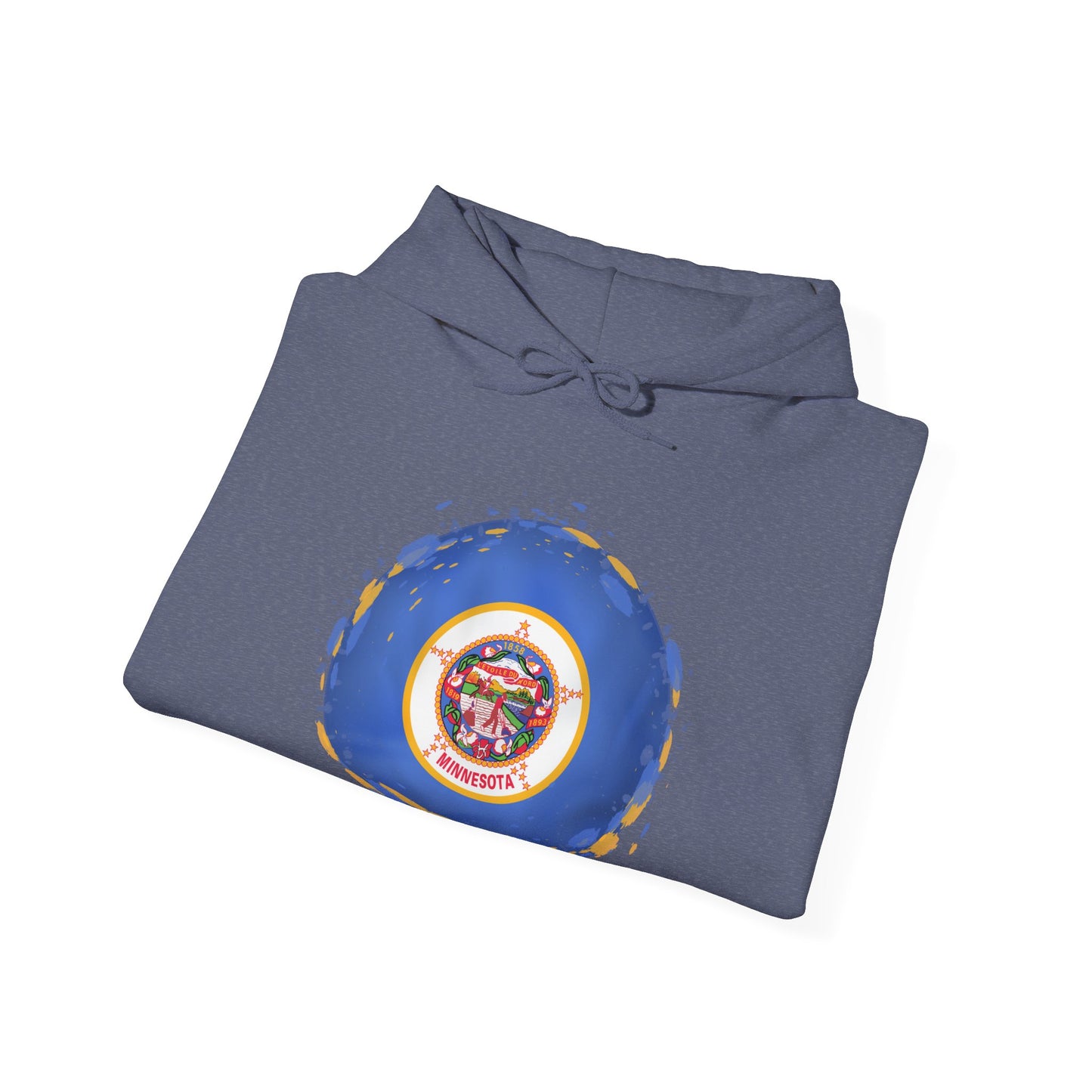 Minnesota State Flag Hoodie — Retro Watercolor Circle Design DULUTH