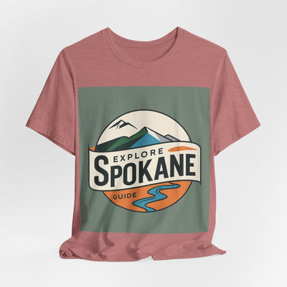 Explore Spokane Graphic Tee — Vintage Mountain & River Travel Shirt