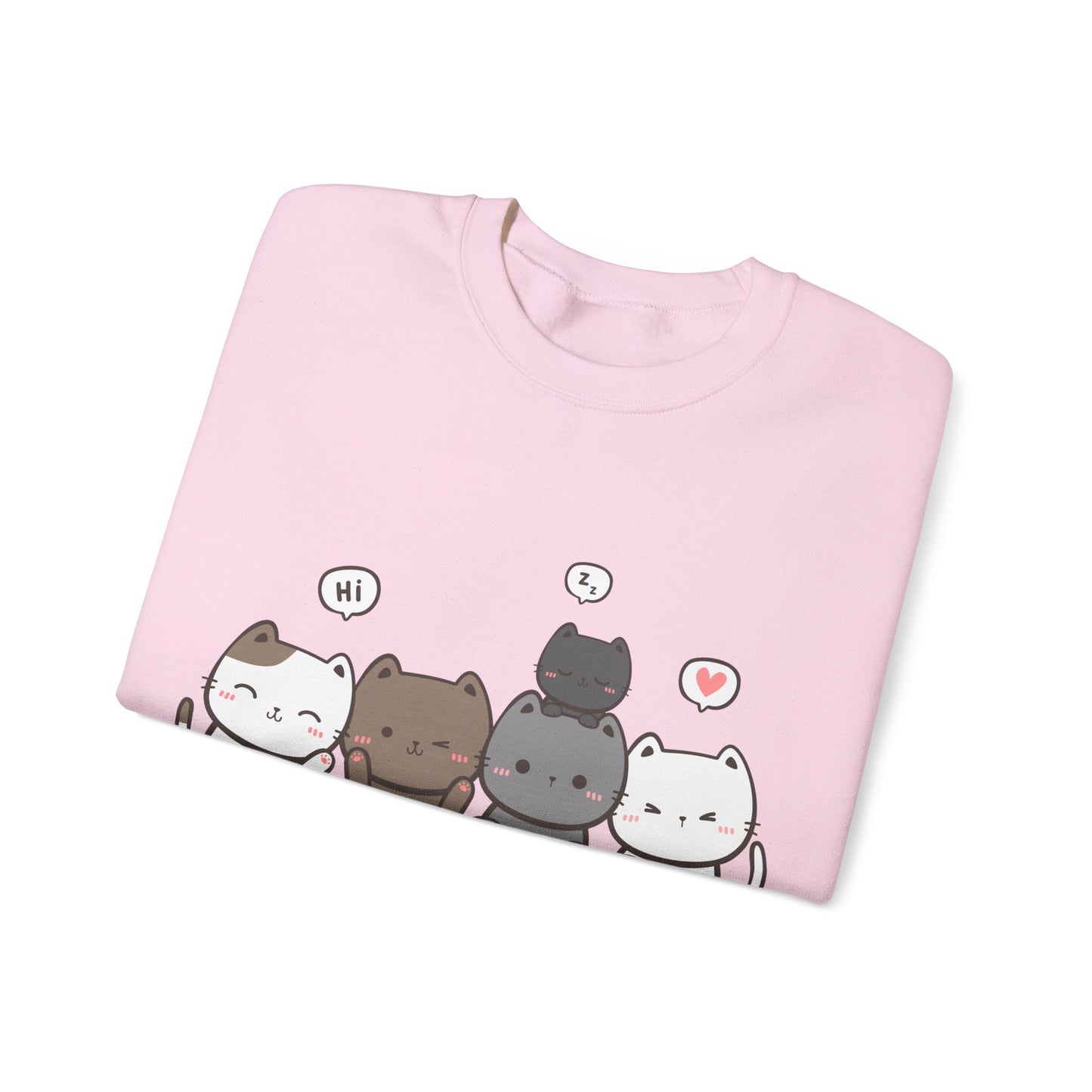 Cute Cat Crewneck Sweatshirt | Funny Animal Apparel and Kawaii Style | True North