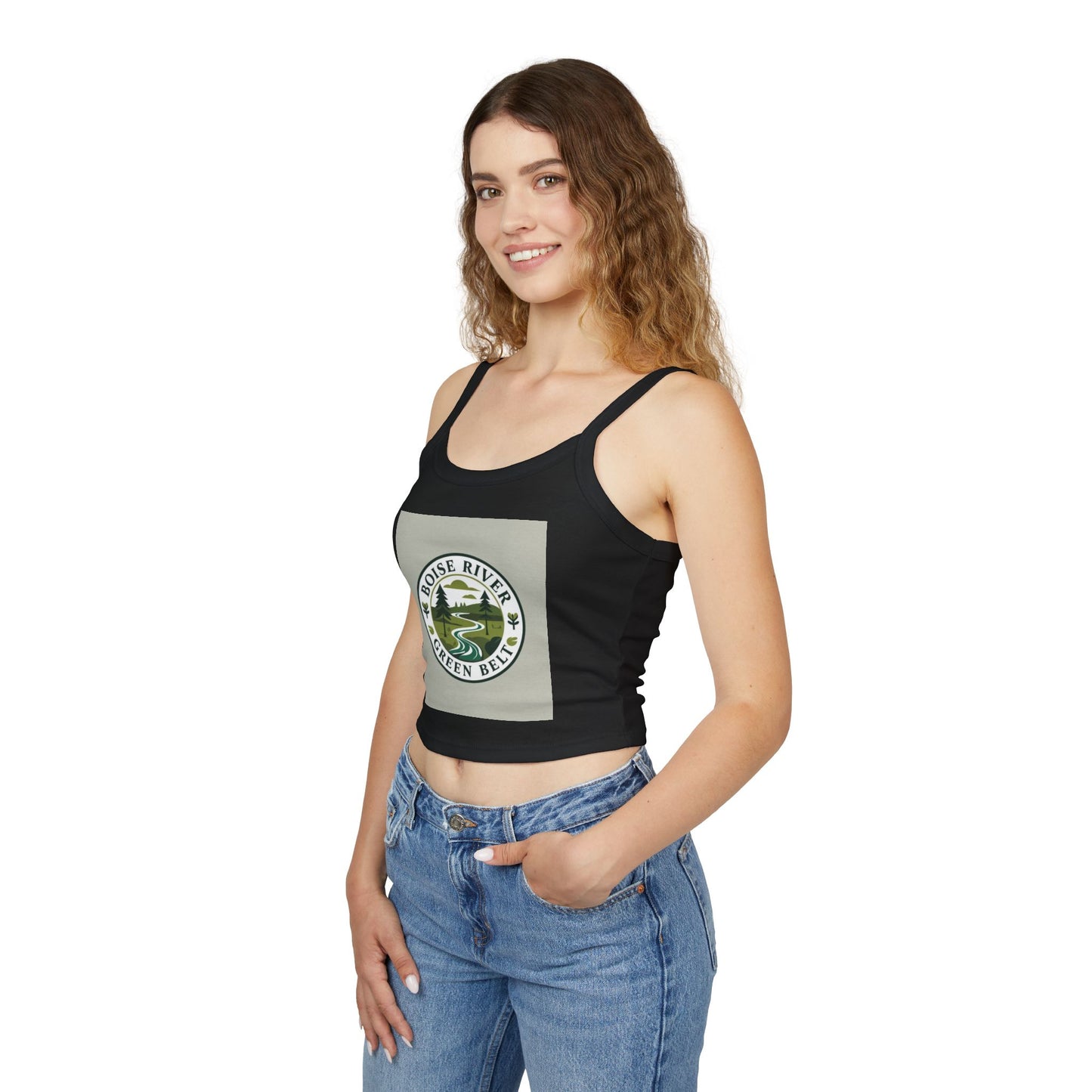 Boise River Greenbelt Tank Top — Scenic River Logo Crop Tank