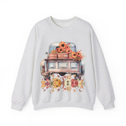 Fall Floral Truck Crewneck Sweatshirt | Autumn Apparel | True North
