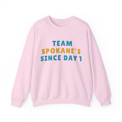 Crewneck Sweatshirt — "Team Spokane's Since Day 1" Retro Local Pride Pullover
