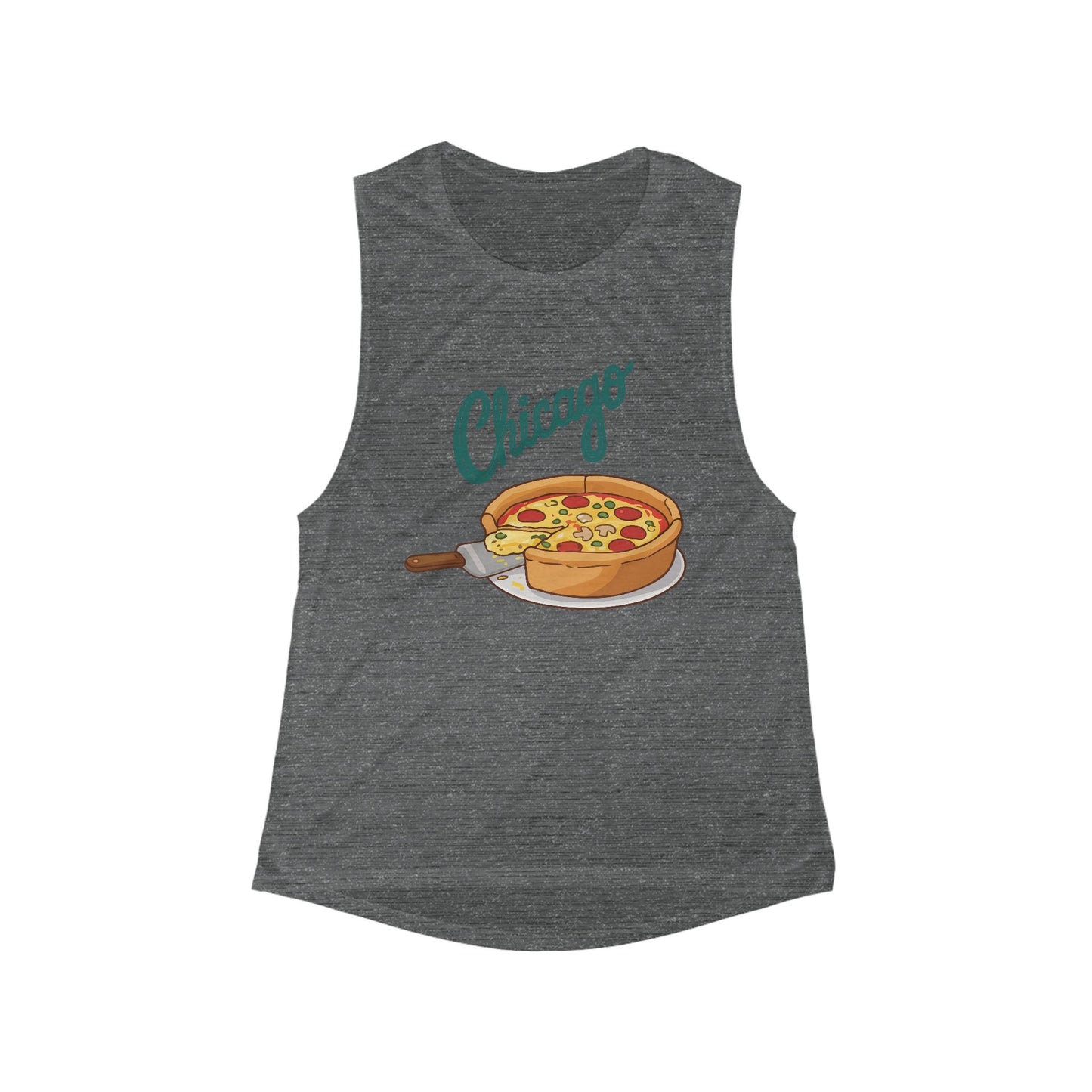 Chicago Pizza | Women’s Flowy Scoop Muscle Tank | True North