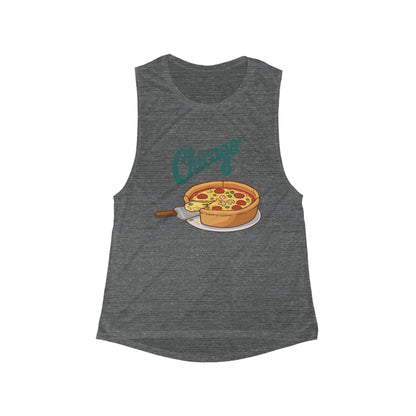 Chicago Pizza | Women’s Flowy Scoop Muscle Tank | True North