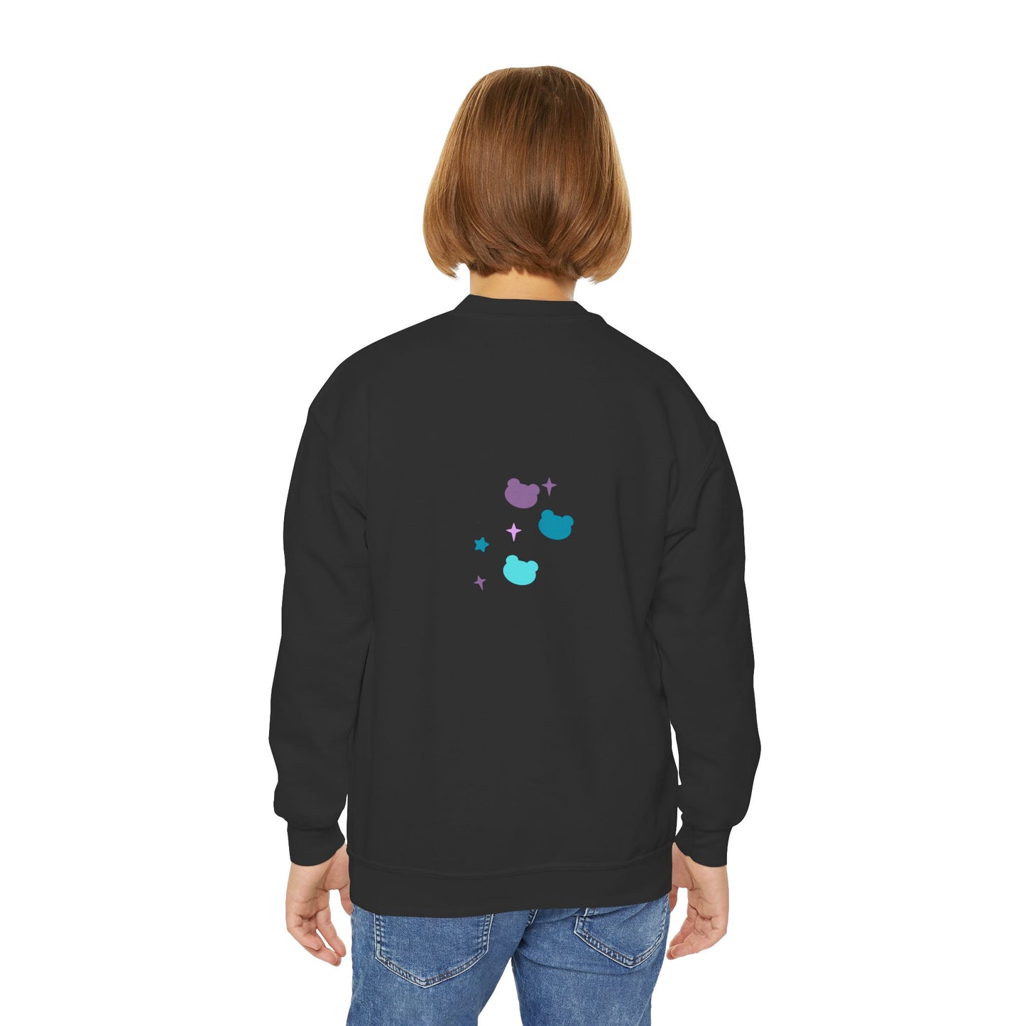 Youth Crewneck Sweatshirt with Cute Cat Design | Fall & Winter Fashion | True North