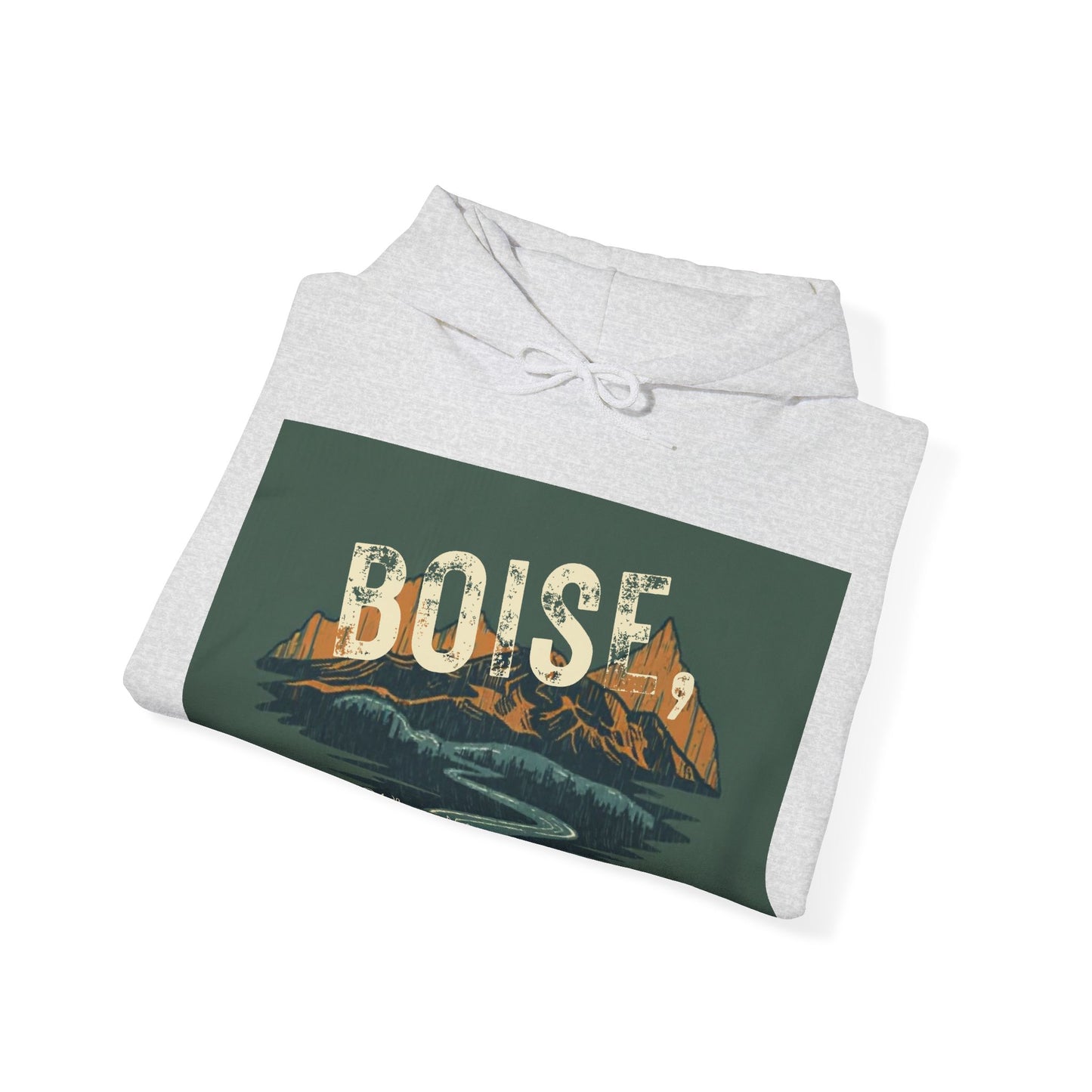 Boise Vintage Mountain Hoodie — River Scenic Outdoor Sweatshirt