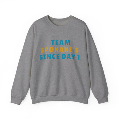 Crewneck Sweatshirt — "Team Spokane's Since Day 1" Retro Local Pride Pullover