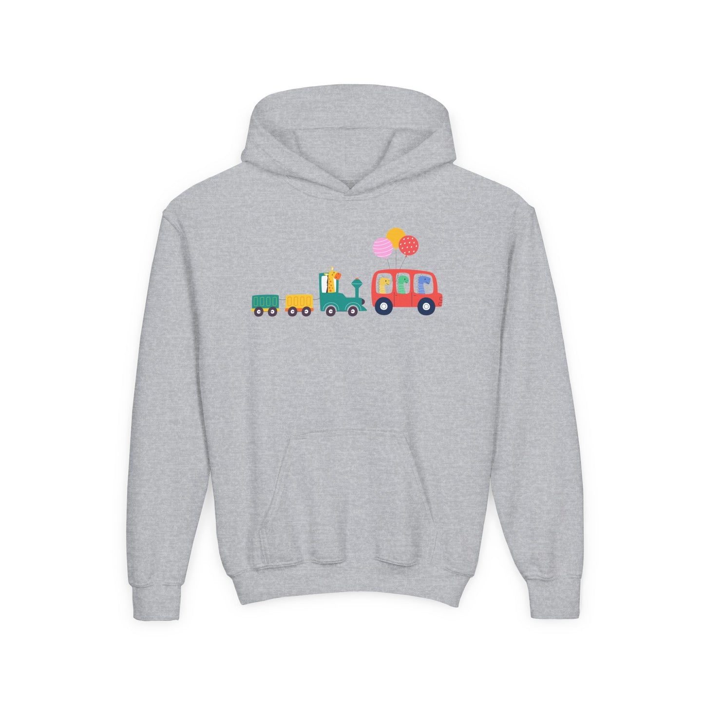 Fun Dinosaur Kids Party Hoodie | Train Design | True North
