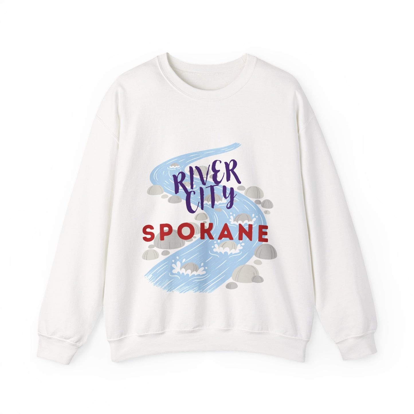 Spokane River City Crewneck Sweatshirt — Scenic River Graphic