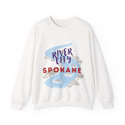 Spokane River City Crewneck Sweatshirt — Scenic River Graphic