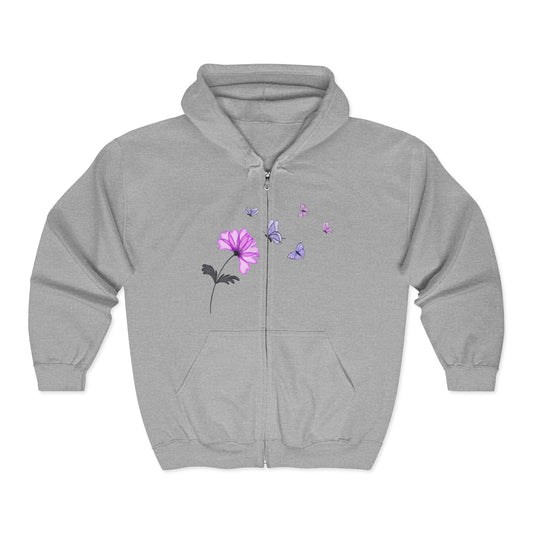 Butterfly Blossom Zip Hoodie for Women| Floral Style | True North