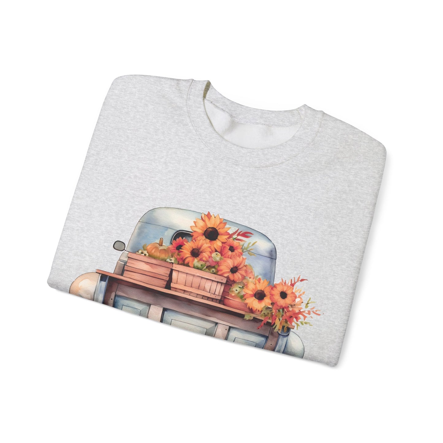 Fall Floral Truck Crewneck Sweatshirt | Autumn Apparel | True North