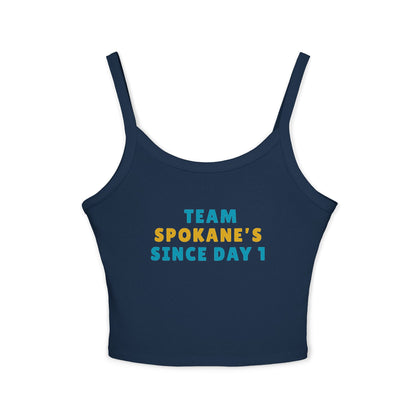Team Spokane Crop Tank Top - "Team Spokane's Since Day 1" Spaghetti Strap