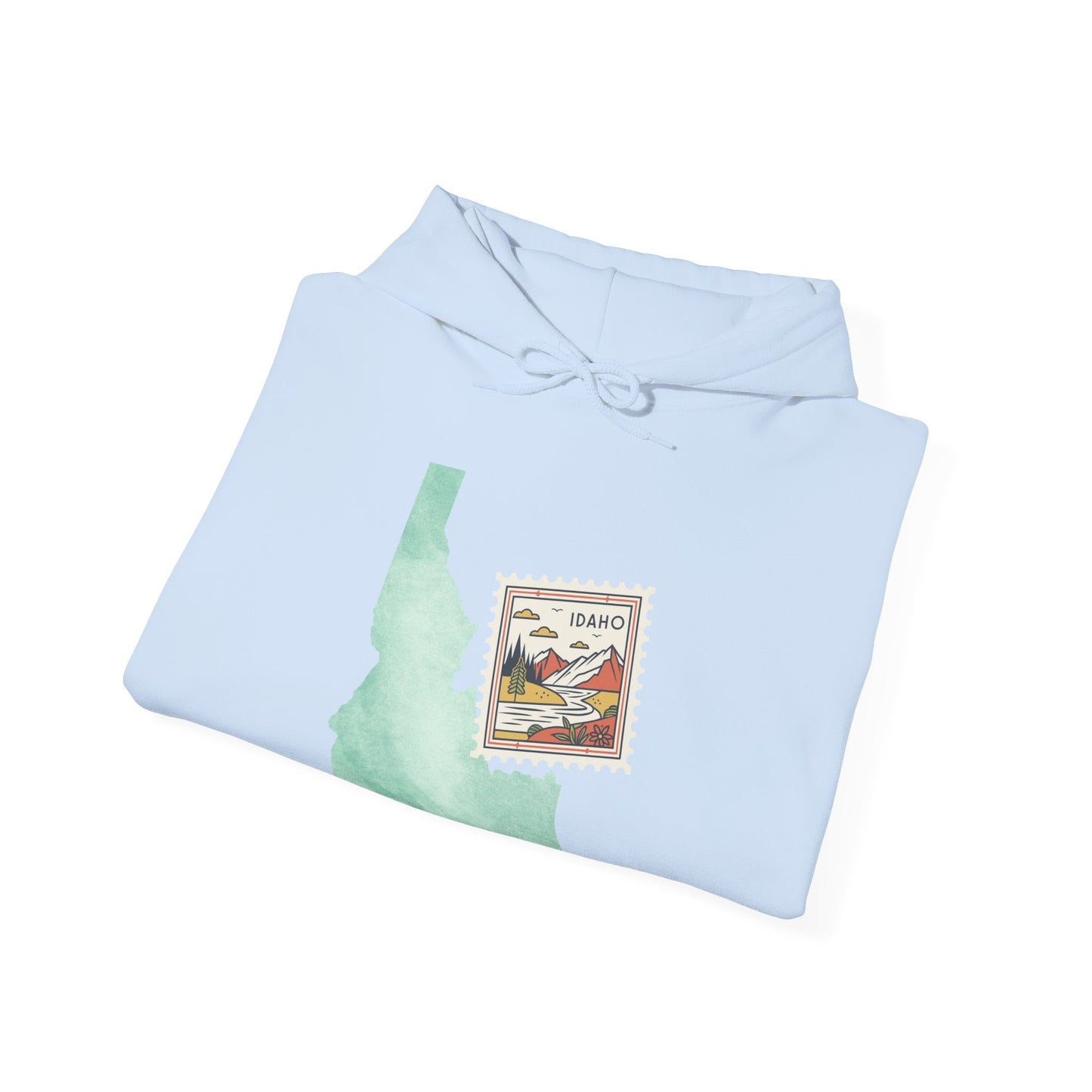 Idaho Postage Stamp Hoodie — Vintage State Travel Graphic Sweatshirt BOISE