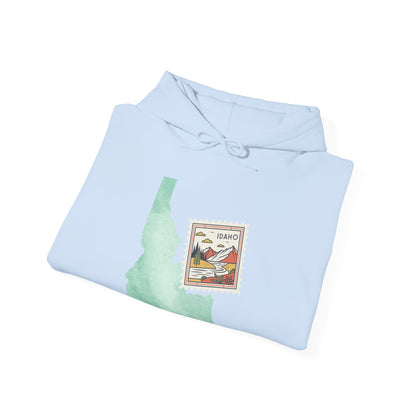 Idaho Postage Stamp Hoodie — Vintage State Travel Graphic Sweatshirt BOISE