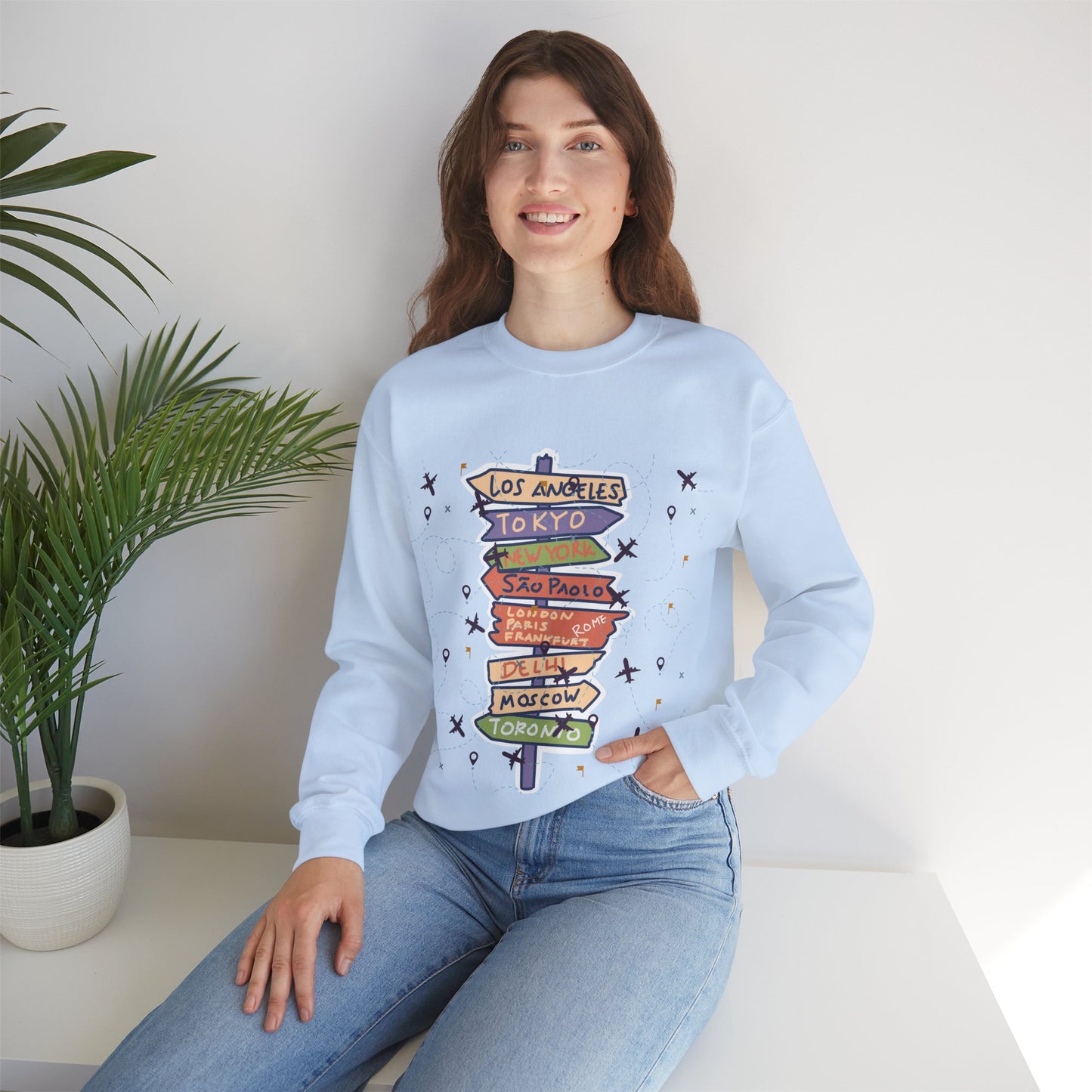 Travel Destination Crewneck Sweatshirt | Streetwear, Adventure Fashion, World Map Merch | True North