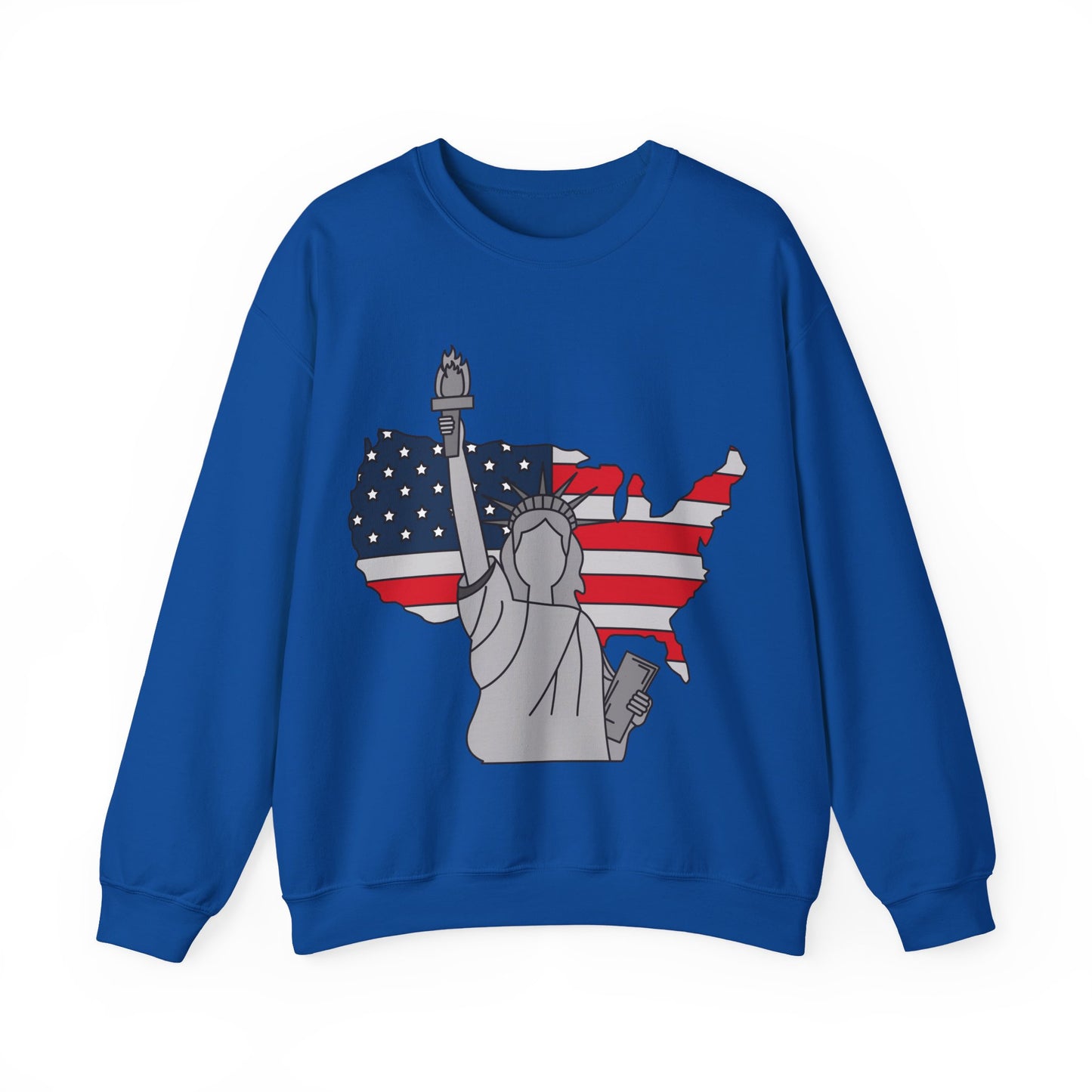 USA Flag & Liberty Design Patriotic Crewneck Sweatshirt | True North