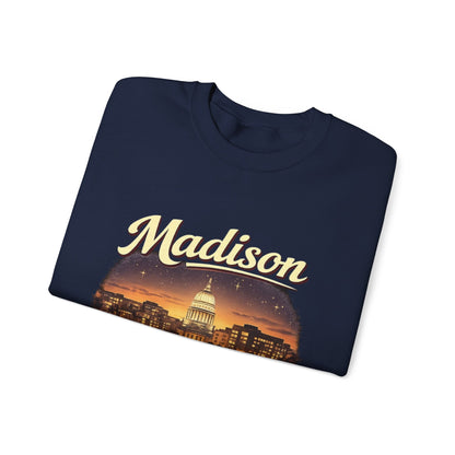 Madison Capitol Skyline Unisex Sweatshirt | Soft Cotton Fit | True North