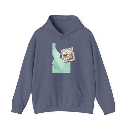 Idaho Postage Stamp Hoodie — Vintage State Travel Graphic Sweatshirt BOISE