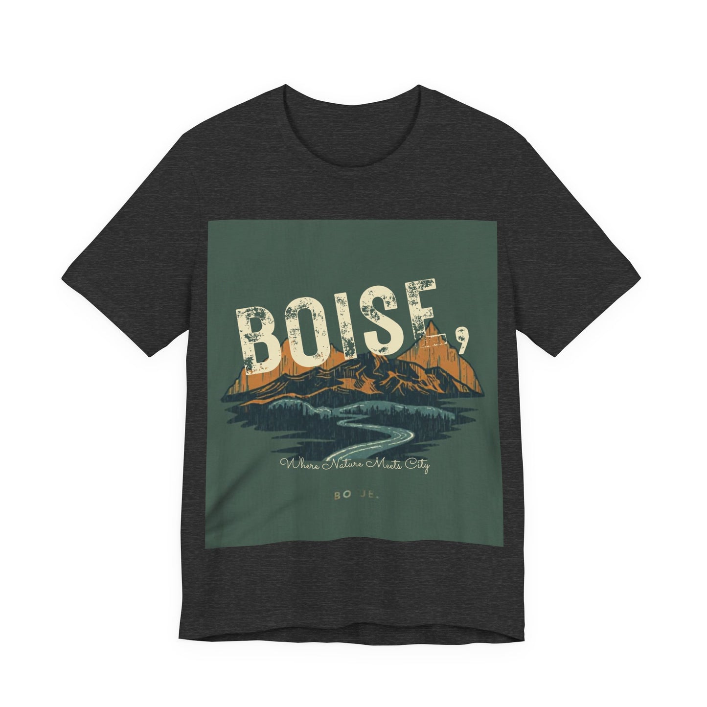 Boise Vintage Mountain Tee — Scenic River Adventure Graphic T-Shirt