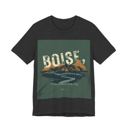 Boise Vintage Mountain Tee — Scenic River Adventure Graphic T-Shirt