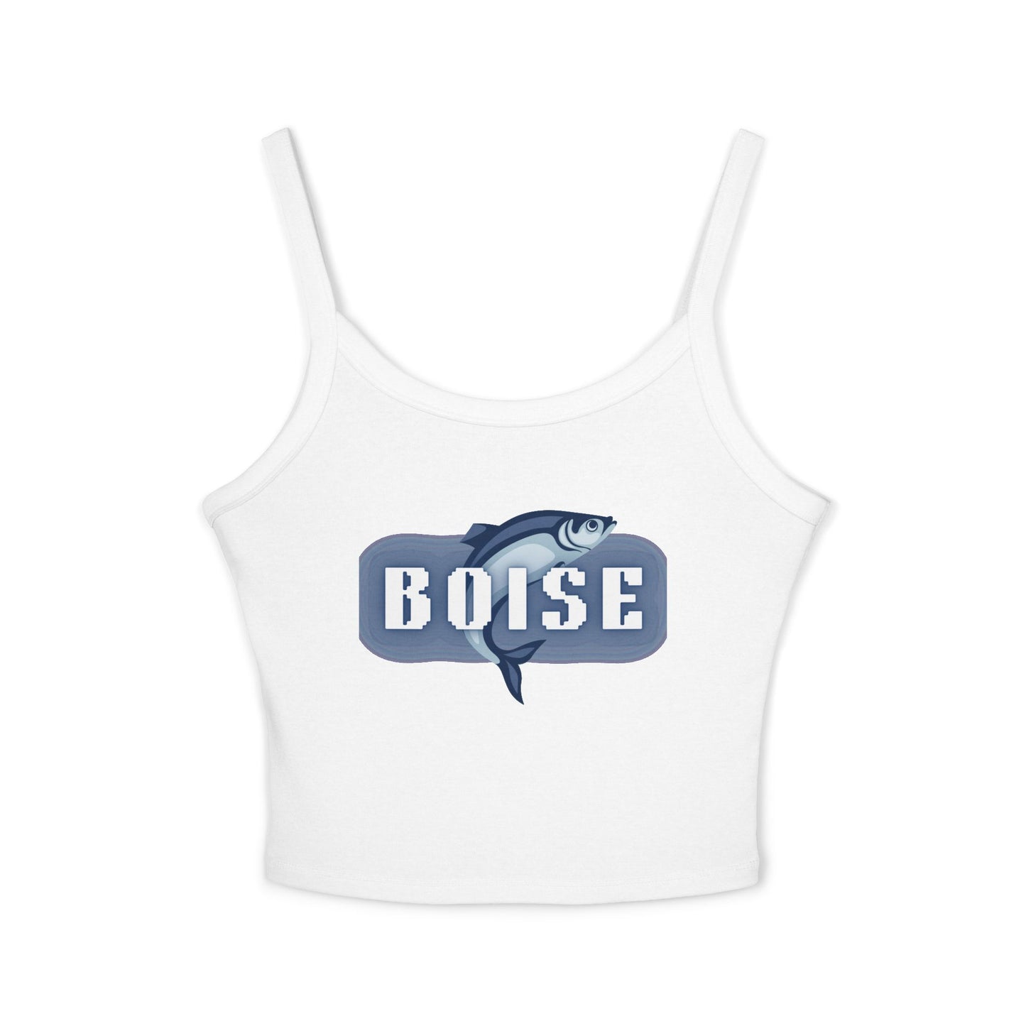 Boise Fish Graphic Tank Top — Women's Spaghetti Strap Crop