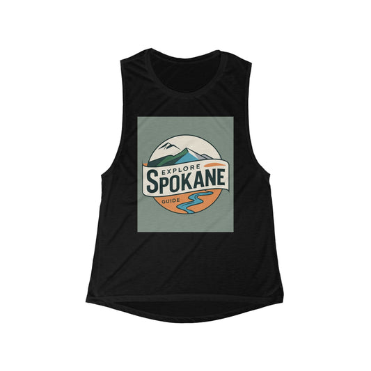Explore Spokane Vintage Mountains Tank Top — Women's Travel Outdoor Muscle Tee