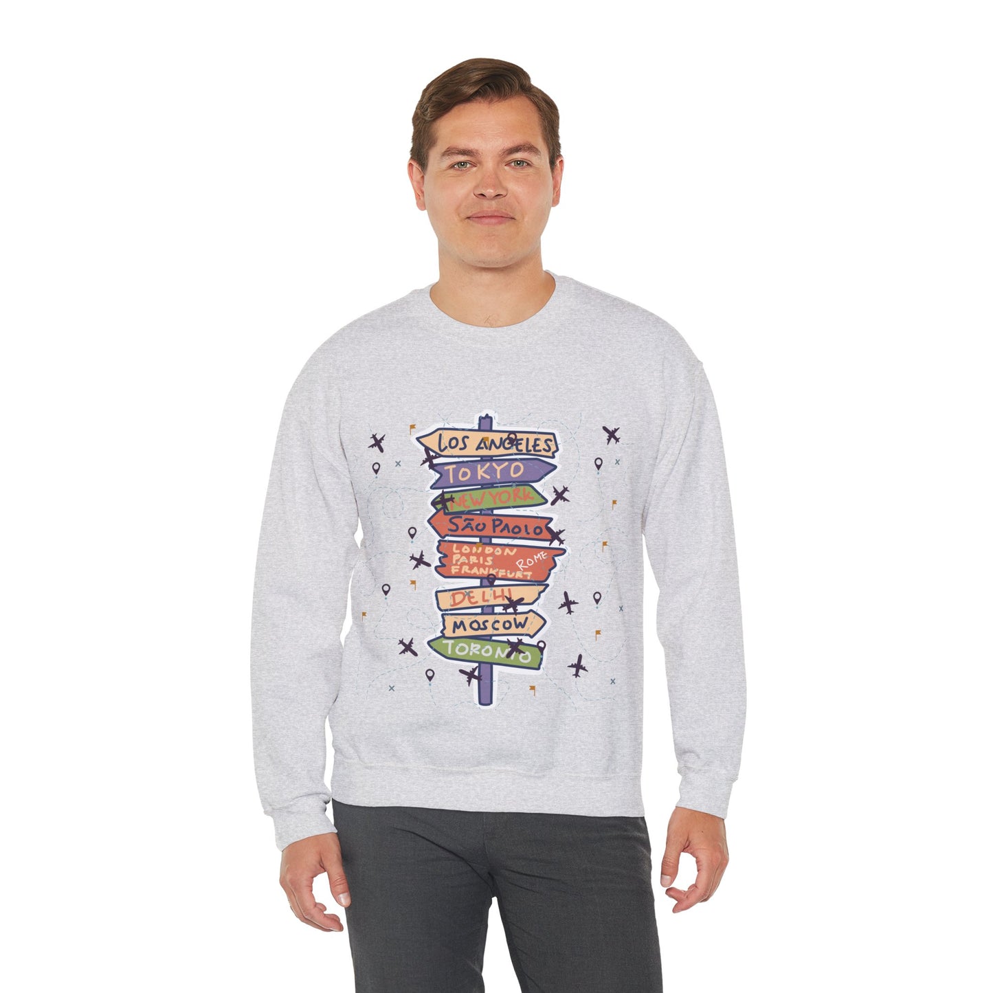 Travel Destination Crewneck Sweatshirt | Streetwear, Adventure Fashion, World Map Merch | True North