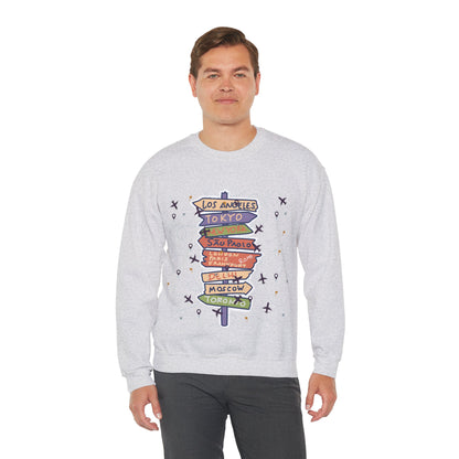 Travel Destination Crewneck Sweatshirt | Streetwear, Adventure Fashion, World Map Merch | True North