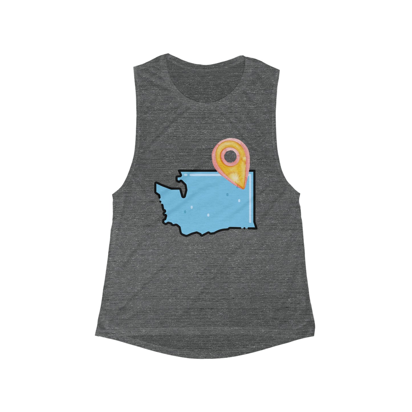 SPOKANE Map Tank Top — Personalized Pin Location Women's Muscle Tank