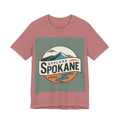 Explore Spokane Graphic Tee — Vintage Mountain & River Travel Shirt