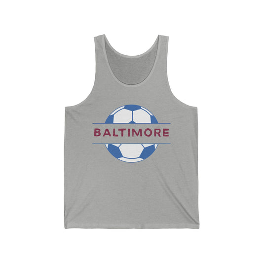 Baltimore Soccer Men/Unisex Tank Top | Blue & Red Emblem | True North