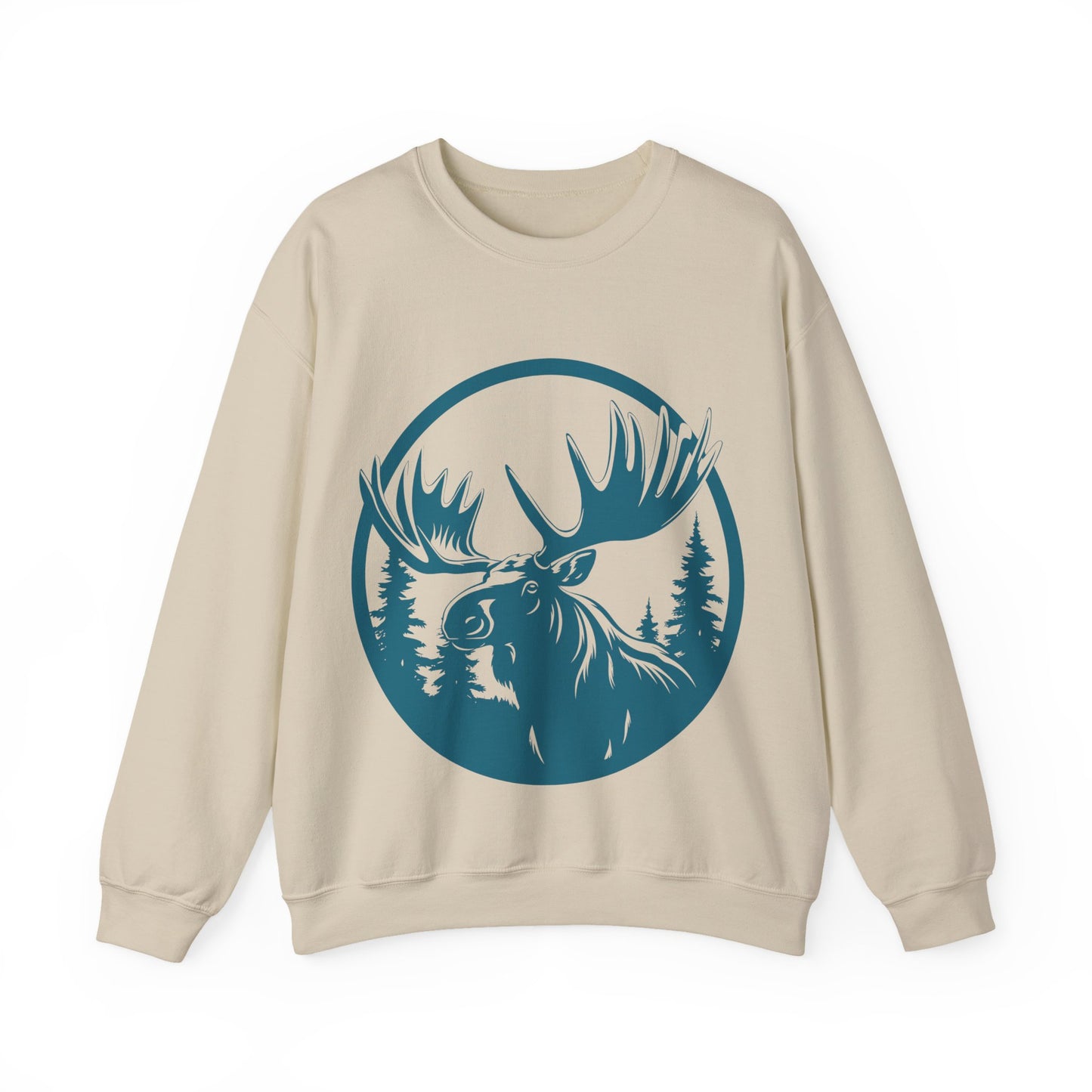 Nature-Inspired Moose Crewneck Sweatshirt | Wildlife Enthusiasts | True North