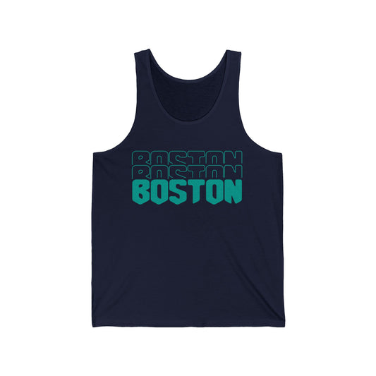 Boston Retro Men/Unisex Tank Top | Vintage Teal Block | True North