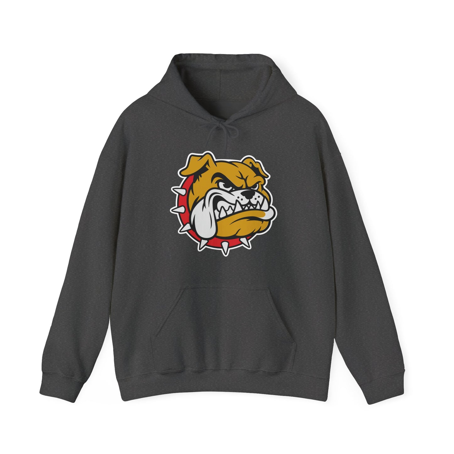 Bulldog Mascot Hoodie — Angry Spiked Collar Graphic Pullover DULUTH