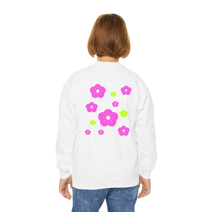 Colorful Butterfly & Flower Youth Crewneck Sweatshirt | Casual Wear | True North