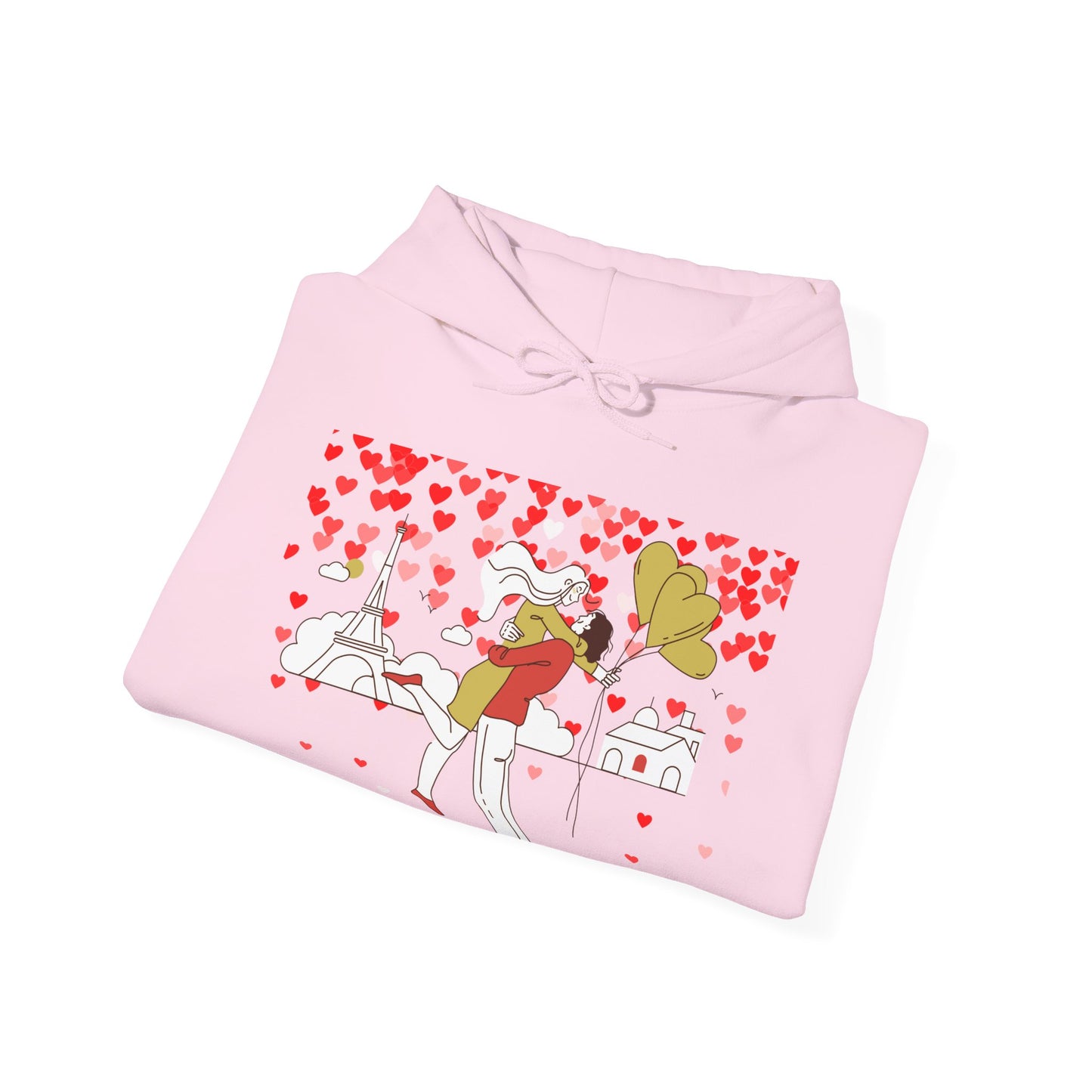 Romantic Heart Print Hoodie for Couples | Heartfelt Love Wear | True North