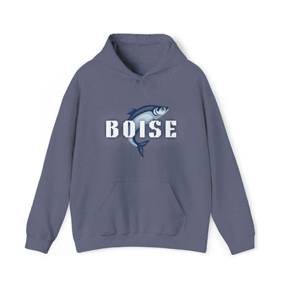 Boise Fish Hoodie — Retro Salmon Graphic Pullover