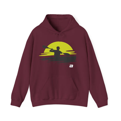 Sunset Kayaker Hooded Sweatshirt | Kayaking Lovers | True North