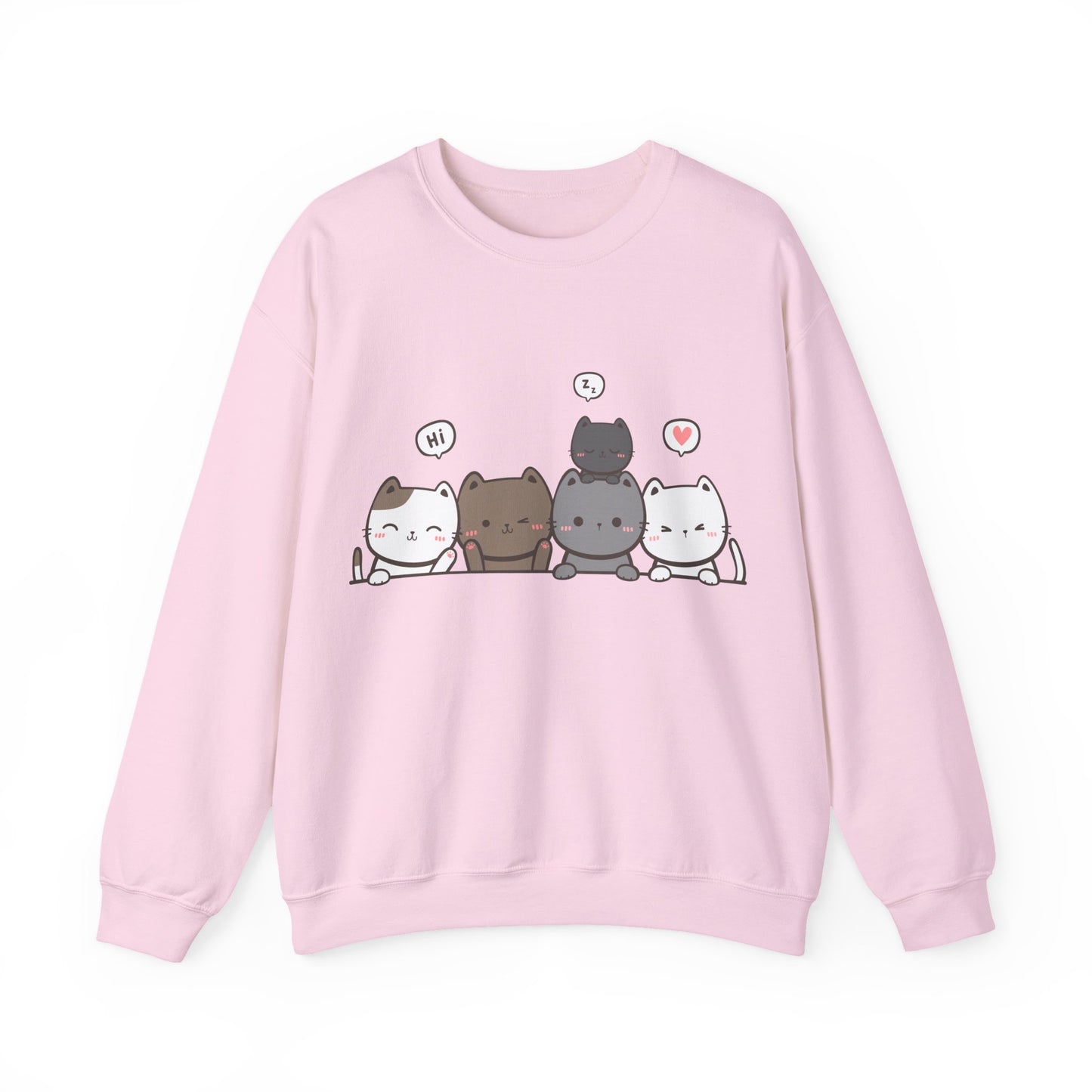 Cute Cat Crewneck Sweatshirt | Funny Animal Apparel and Kawaii Style | True North