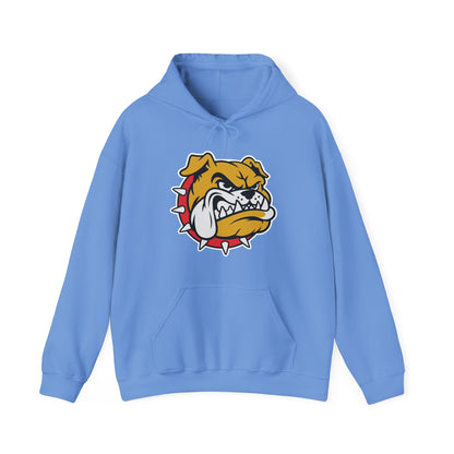 Bulldog Mascot Hoodie — Angry Spiked Collar Graphic Pullover DULUTH