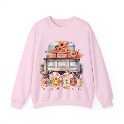 Fall Floral Truck Crewneck Sweatshirt | Autumn Apparel | True North