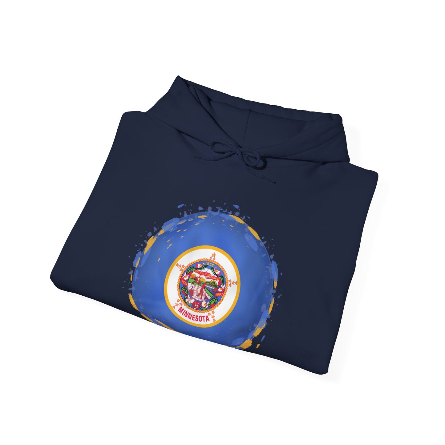Minnesota State Flag Hoodie — Retro Watercolor Circle Design DULUTH