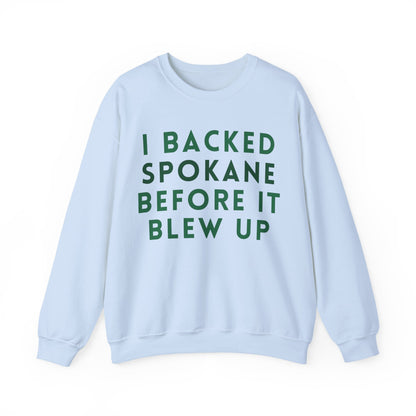 Crewneck Sweatshirt — "I Backed Spokane Before It Blew Up" Vintage Pride Pullover