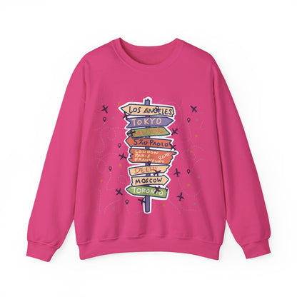 Travel Destination Crewneck Sweatshirt | Streetwear, Adventure Fashion, World Map Merch | True North