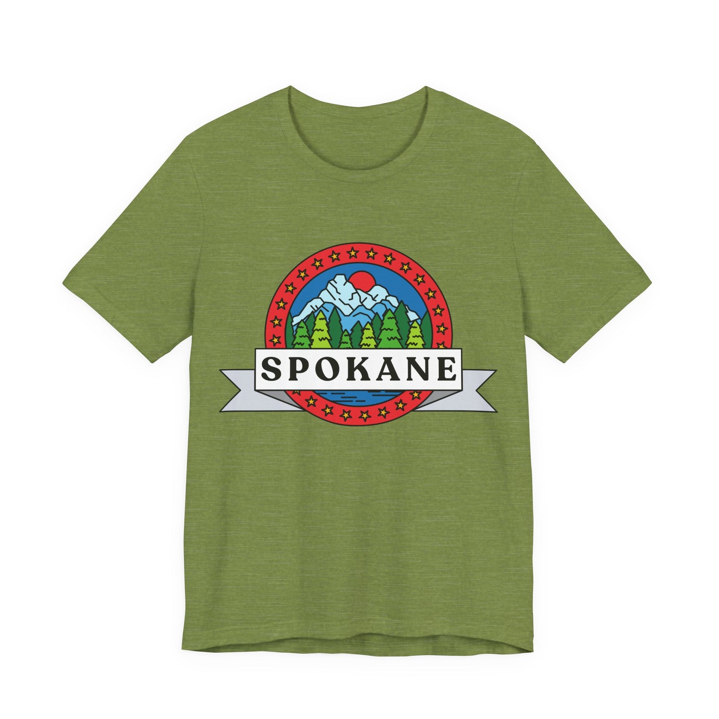 Spokane Mountain Badge T-Shirt – Scenic Riverfront Graphic Tee