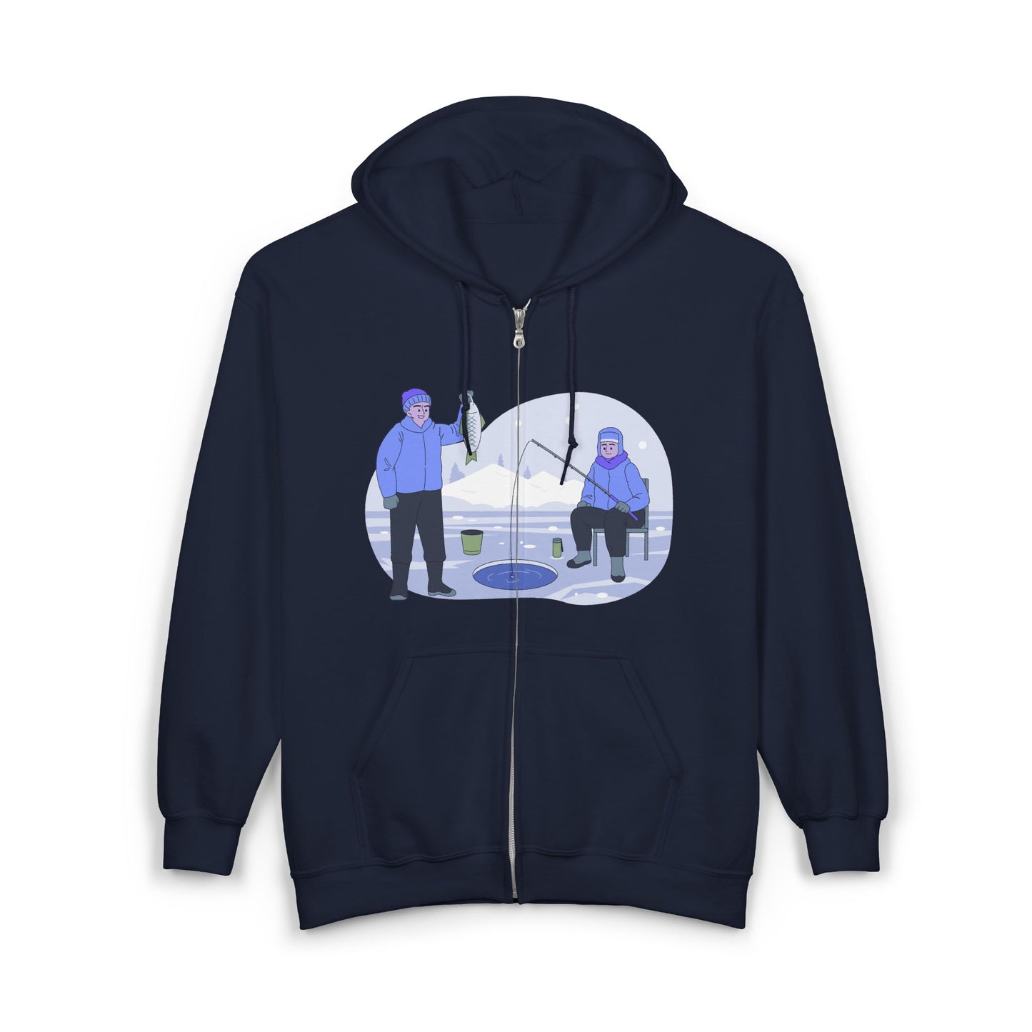 Funny Fishing Hoodie | Zip Sweatshirt for Ice Fishing & Outdoor Sports | True North