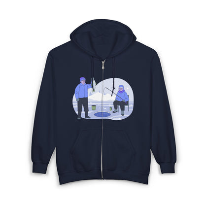 Funny Fishing Hoodie | Zip Sweatshirt for Ice Fishing & Outdoor Sports | True North